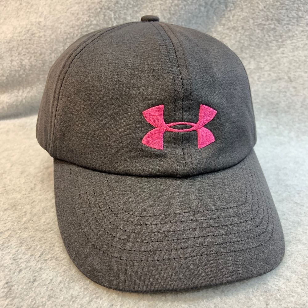 Pink Logo Womens Gray Under Armour Hat Adjustable OSFA